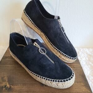 Alexander Wang Devon Suede Espadrilles Sneakers Black Slip On Size 39